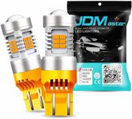 🚗 upgrade your ride with jdm astar px chips: super bright amber yellow turn signal led bulbs for 7440 7441 7443 7444 models logo