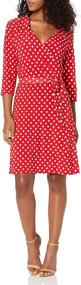 img 2 attached to 👗 Polka Dot Faux-Wrap Dress with Collar for Women by Star Vixen