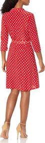 img 1 attached to 👗 Polka Dot Faux-Wrap Dress with Collar for Women by Star Vixen