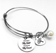 sister friendship bracelets - inspirational quote gifts for women, sisters, and teen girls - adjustable stainless steel charm bangle - encouragement, friendship, and family jewelry gift logo