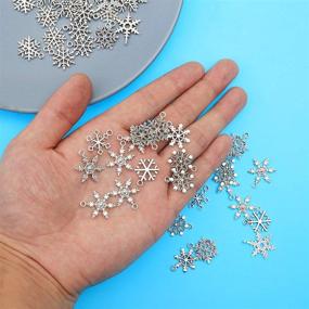 img 2 attached to CCINEE 100 PCS Snowflake Antique Charms Silver Metal Pendants Wholesale Bulk Mixed DIY Jewelry Making Charms for Necklace Bracelet Crafts