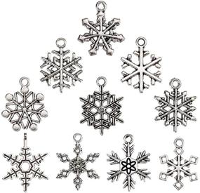 img 1 attached to CCINEE 100 PCS Snowflake Antique Charms Silver Metal Pendants Wholesale Bulk Mixed DIY Jewelry Making Charms for Necklace Bracelet Crafts