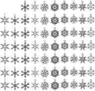 ccinee 100 pcs snowflake antique charms silver metal pendants wholesale bulk mixed diy jewelry making charms for necklace bracelet crafts logo