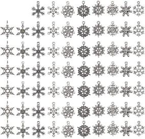 img 4 attached to CCINEE 100 PCS Snowflake Antique Charms Silver Metal Pendants Wholesale Bulk Mixed DIY Jewelry Making Charms for Necklace Bracelet Crafts