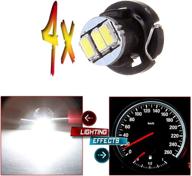 🔆 cciyu 4-pack white t4/t4.2 neo wedge 3-3014smd hvac climate control light instrument panel gauge cluster dashboard led bulb set logo