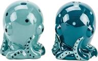 stylish blue/teal octopus salt & pepper shakers - high-quality 2-piece set by boston warehouse logo