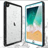 aicase waterproof case for new ipad 9.7 2017/2018 - water resistant ip68, 🔵 360 degree all round protection, ultra slim & thin, dust/snow proof, with lanyard (grass blue) logo