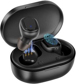 img 4 attached to 🎧 Enhanced BassPal Bluetooth 5.0 True Wireless Earbuds - TWS In-Ear Mini Headset with Mic, IPX7 Waterproof, 3D Stereo Sound, Portable Charging Case, Noise Canceling Earphones for Sports Running