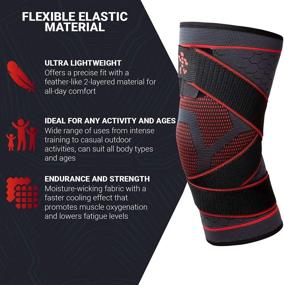 img 1 attached to UFlex Knee Compression Sleeve with Straps - Large | Non-Slip Support for Running & Sports, Meniscus Tear Relief