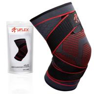 uflex knee compression sleeve with straps - large | non-slip support for running & sports, meniscus tear relief логотип