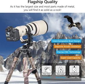 img 3 attached to ARTCISE AS90CG Carbon Fiber Bowl Tripod - Ultra Stable Camouflage Heavy Duty Tripod for Professional Cameras, 88lbs/40kg Load Capacity