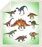 🦖 dinosaur sherpa fleece blanket for boys - soft & warm jurassic dinosaur print throw for bed/couch (50" x 60") logo