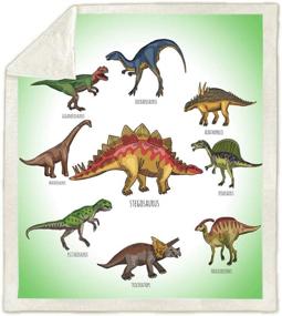 img 3 attached to 🦖 Dinosaur Sherpa Fleece Blanket for Boys - Soft & Warm Jurassic Dinosaur Print Throw for Bed/Couch (50" x 60")