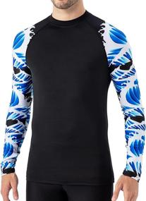 img 4 attached to NAVISKIN Men's Long Sleeve Rash Guard UPF 50+ - Sun Protection Swim Surfing Baselayer Skins Compression Shirt