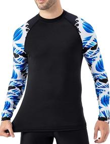 img 3 attached to NAVISKIN Men's Long Sleeve Rash Guard UPF 50+ - Sun Protection Swim Surfing Baselayer Skins Compression Shirt