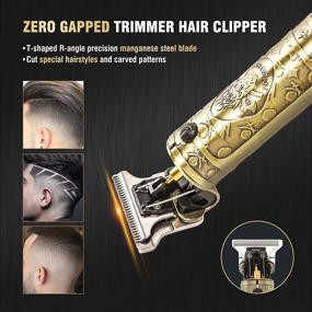 img 3 attached to 🪒 Professional Men's Hair Clippers with Zero Gapped Trimmers - Beard, Body, and Hair Electric T Blade Outliner Clipper Liners. Achieve 0mm Bald Zero Gap Look with LCD, Low Noise Cordless Rechargeable, and Guide Combs included in this Grooming Kit.