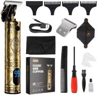 🪒 professional men's hair clippers with zero gapped trimmers - beard, body, and hair electric t blade outliner clipper liners. achieve 0mm bald zero gap look with lcd, low noise cordless rechargeable, and guide combs included in this grooming kit. logo