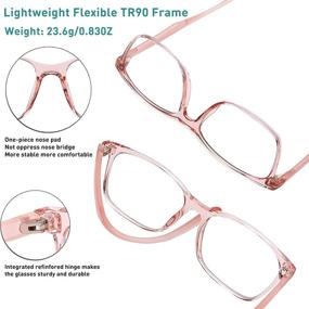 img 1 attached to Blue Light Blocking Glasses For Men Women TR Lightweight Computer Glasses Anti Blue Light Non-Prescription Fake Glasses Frame With Clear Lens 2 Pack (Matte Black Bright Pink)