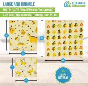 img 1 attached to Blue Power Eco Enterprise Beeswax Wraps - Reusable & Sustainable, 3pcs Set; Small, Medium, Large