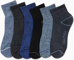 img 1 attached to Nautica Men's Performance Quarter Socks 6-Pack: Enhanced Comfort with Cushioned Design