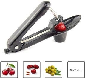 img 1 attached to 🍒 YISSCEN Cherry Pitter - Heavy-Duty Cherry Stoner/Remover Tool with Food-Grade Silicone Cup and Space-Saving Lock Design (Black)