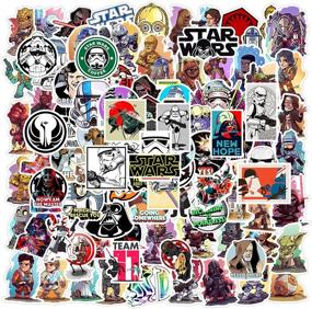 img 1 attached to 100PCS Waterproof Star Wars Stickers for Laptop, Luggage, 🚀 Snowboard, and More - Perfect for Kids, Teens, and Adults!