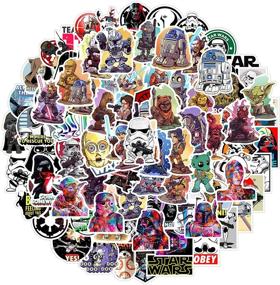 img 4 attached to 100PCS Waterproof Star Wars Stickers for Laptop, Luggage, 🚀 Snowboard, and More - Perfect for Kids, Teens, and Adults!