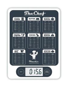 img 4 attached to 🍳 Mackie The Chef Digital Food Scale - Kitchen Scale for Cooking, Baking, Meal Prep - Grams and Ounces - Easy Precision - Baking Conversion Table - American Company (Grey & White)