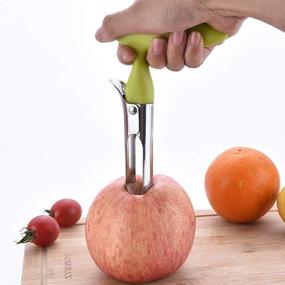 img 2 attached to 🍏 Zayee 2 Pcs Apple Corer: Durable Remover for Various Fruits - Stainless Steel Kitchen Gadgets Cupcake Corer (Green)