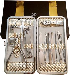 img 4 attached to Y.S. Professional Manicure Travel Set for Men and Women - 12 Piece Kit of Stainless Steel Manicure & Pedicure Tools - Nail Clippers and Grooming Kit in a Beautiful Gold Metallic Case