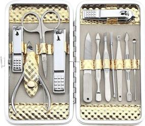 img 3 attached to Y.S. Professional Manicure Travel Set for Men and Women - 12 Piece Kit of Stainless Steel Manicure & Pedicure Tools - Nail Clippers and Grooming Kit in a Beautiful Gold Metallic Case