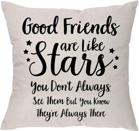 img 4 attached to 🌟 Stars of Friendship – Hilarious Birthday Gifts for Best Friends – Christmas Present Idea for Women, Men, Sisters, Coworkers, Roommates, BFFs, Females, Ladies, Her – Throw Pillow Covers