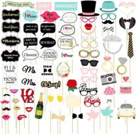 72 pack wedding photo booth props logo