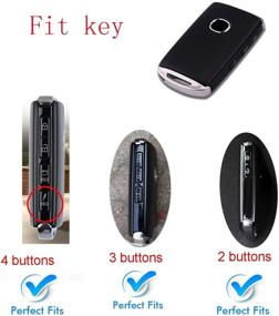 img 3 attached to 🔑 Leather-Carbon Fiber Remote Key Fob Case Cover for Mazda 3, Mazda 3 Hatchback, Mazda CX4 CX5 CX8 CX9 CX-30, Mazda 6 WAZSKE11D01 (Flyfox 2/3/4 Buttons)