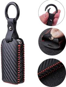 img 1 attached to 🔑 Leather-Carbon Fiber Remote Key Fob Case Cover for Mazda 3, Mazda 3 Hatchback, Mazda CX4 CX5 CX8 CX9 CX-30, Mazda 6 WAZSKE11D01 (Flyfox 2/3/4 Buttons)