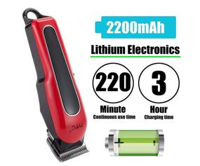 img 1 attached to 💇 Red Cordless Hair Clippers for Men Kit - Rechargeable 2200mAh Beard Trimmer & T-blade Hair Clipper Beauty Kit