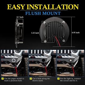 img 1 attached to 🚜 БУНКЕР ИНДУСТРИ Flush Mount LED Подсветки: 5-дюймовая водонепроницаемая светодиодная рабочая планка для грузовиков - 1 пара, 48W фары для передачи для гольф-карта, трактора, Такомы, квадроцикла, UTV - фары для тумана с комбинированной проекцией в виде затопленного и узкого света для бездорожья