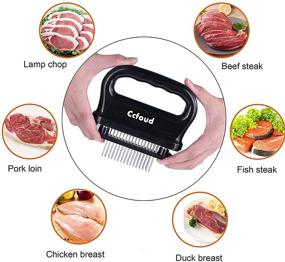 img 3 attached to 🔪 Stainless Steel Ultra Sharp Meat Tenderizer, Needle Blade Tenderizer with Cleaning Brush - Enhancing Beef Tenderness, Ideal Baking Kitchen Accessory by Ccfoud