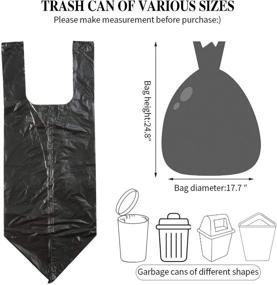 img 3 attached to 🗑️ Black Small Trash Bags with Handles - 4 Gallon Portable Plastic Rubbish Bags for Office, Kitchen, Bedroom Waste Bin - 2 Rolls/100 Counts