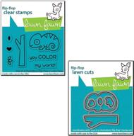 🌼 bundle of 2 items: lawn fawn one in a chameleon flip flop stamp set (lf2512) with coordinating dies (lf2513) logo