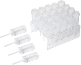 img 4 attached to Round Push Pop Cake Stand with 20 Holes and 24-pack Clear Push-Up Cake Pop Shooter Plastic Containers