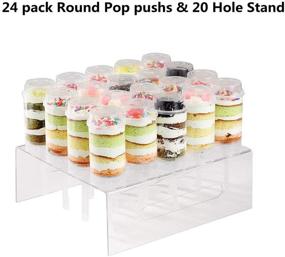 img 2 attached to Round Push Pop Cake Stand with 20 Holes and 24-pack Clear Push-Up Cake Pop Shooter Plastic Containers