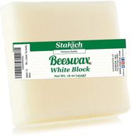 🐝 stakich white beeswax block - premium quality 1lb cosmetic grade, all-natural logo