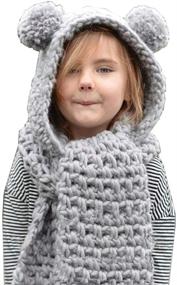 img 4 attached to Girls Winter Knitted Beanie Warmer Boys' Accessories and Cold Weather