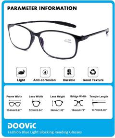 img 3 attached to 👓 DOOViC 4-Pack очки для чтения, фильтрующие синий свет: гибкие, предотвращающие напряжение глаз компьютерные очки для легкого комфорта и облегчения, идеально подходят для мужчин и женщин.