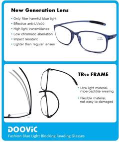 img 2 attached to 👓 DOOViC 4-Pack очки для чтения, фильтрующие синий свет: гибкие, предотвращающие напряжение глаз компьютерные очки для легкого комфорта и облегчения, идеально подходят для мужчин и женщин.