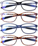 👓 doovic 4-pack blue light blocking reading glasses: flexible, anti-eyestrain computer readers for lightweight comfort & relief, ideal for men and women logo