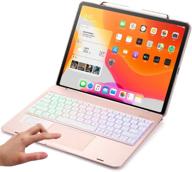 🌸 ipad pro 11 case 2021 (3rd gen) - touchpad keyboard, pencil holder, backlit bluetooth trackpad, smart cover (rose gold) logo