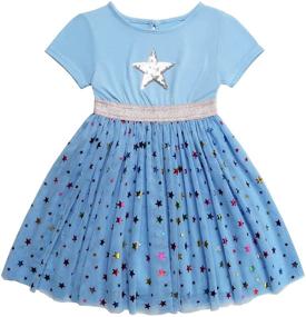 img 4 attached to 💜 DaniChins Sparkle Layered Little Purple Girls' Clothing