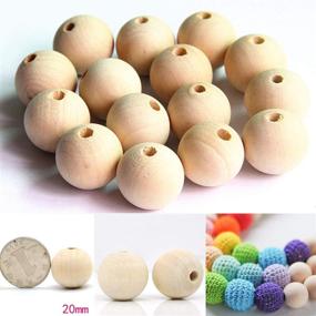 img 3 attached to 🔮 100 Pack of Round Wood Beads 20 mm: Unfinished Spacer Beads for DIY Bracelet, Hand-Made Crafts & Art Supplies